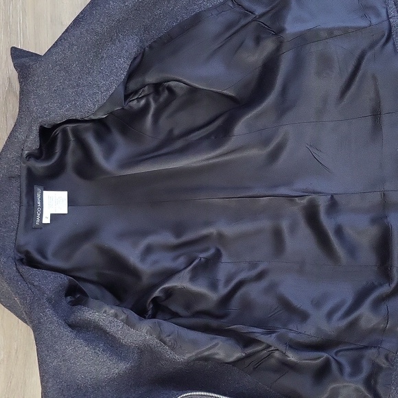 Franco Mirabelli Gray Jacket with Asymmetrical Zipper - Picture 9 of 10